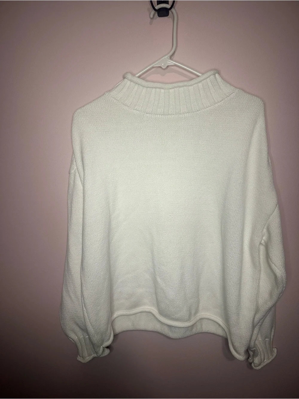 Cream white mock neck sweater - Picture 2 of 4